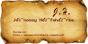 Jánossy Hófehérke névjegykártya